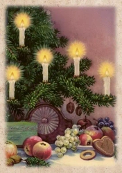 Karnet ST486 B6 + koperta Choinka ze świeczkami - Skona Ting