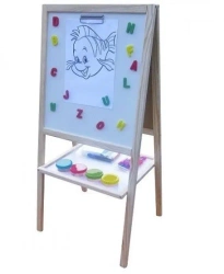 Tablica z kubkami na farbę i klipsami naturalna - 3toysm