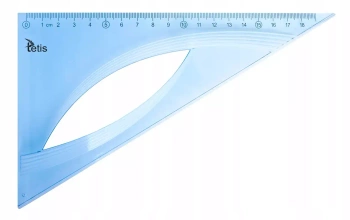 Ekierka prostokątna 19cm niebieska - Tetis