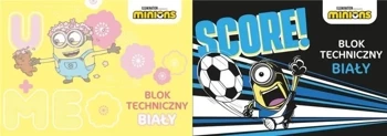 Blok techniczny A4/10K biały Minionki - Beniamin