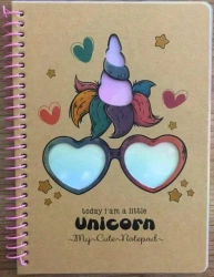 Kołonotatnik B6/80K kratka kraft Jednorożec - Fresh