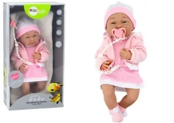 Lalka ze smoczkiem + akcesoria 35cm - Leantoys