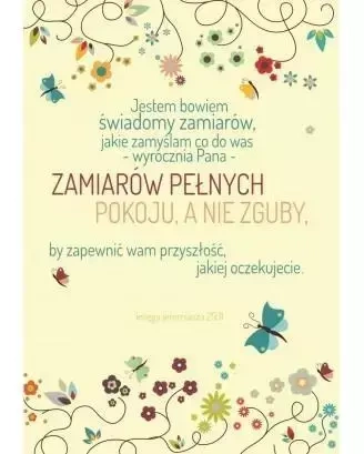 A Kartka składana - Jestem bowiem świadomy Motyle - Szaron