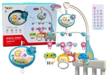 Karuzela do łóżeczka projektor pozytywka lampka - Leantoys