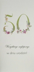 Karnet Urodziny 50 DL U18 - Kwiaty - MAK