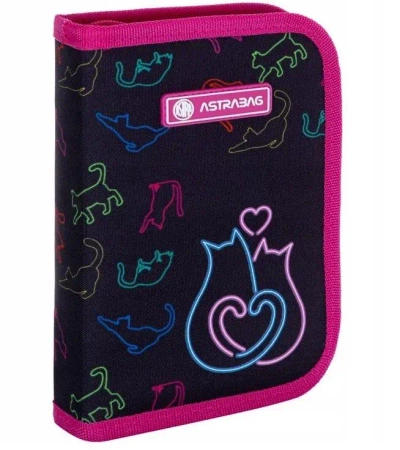 Piórnik pojedynczy 2 klapki bez wyp. Rainbow Kotki - ASTRA papiernicze