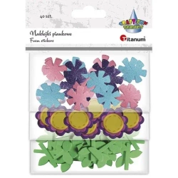 Naklejki piankowe kwiaty mix 40szt - Titanum
