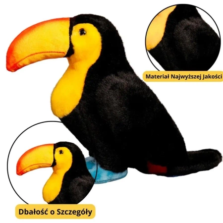 Maskotka Tukan czarny 25cm - Leantoys