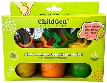 Ciastolina naturalna 3 kolory + 8 kształtów - ChildGen