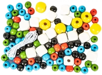 Koraliki drewniane różnokoloriwe Basic DP - Fandy