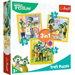 Puzzle 3w1 ( 20,36,50) Razem jest wesoło Rodzina Treflików 34850 - Trefl PAP