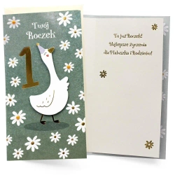 Karnet Urodziny Roczek gąska - Kukartka
