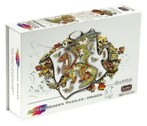 Puzzle 104 drewniane kolorowe Smok - EUREKA 3D