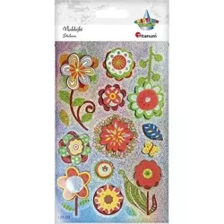 Naklejki foliowo-papierowe 3D kwiaty 14szt. - Titanum