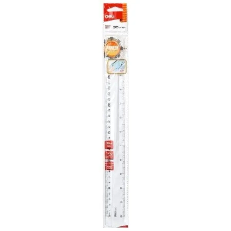 Linijka 30cm Pioner przeźroczysta DELI