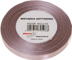 Wstążka satynowa pudrowy róż 12mm x 32m - Brewis