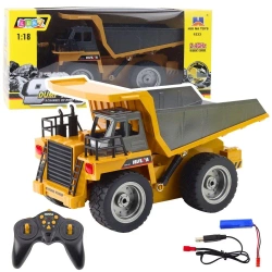 Wywrotka Huina R/C 1:18 żółta - Leantoys