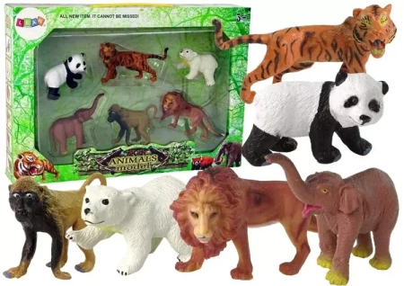 Zestaw 6 figurek dzikie zwierzęta - Leantoys
