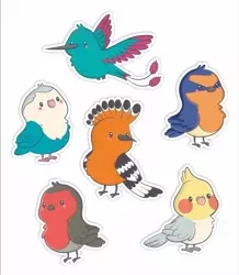 Dekoracje okienne dwustrone - Ptaszki 02 6szt - LearnHow