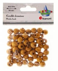 Koraliki drewniane jasno brązowe 60szt - Titanum