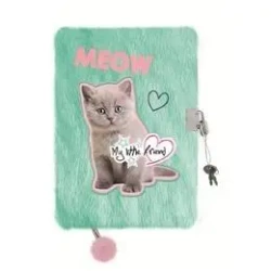 Pamiętnik z kłódką A5/96K włochacz Fluffy Kitty - ST-MAJEWSKI