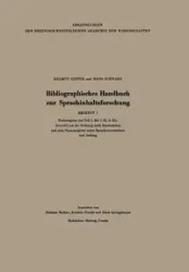 Bibliographisches Handbuch zur Sprachinhaltsforschung - Gipper Helmut