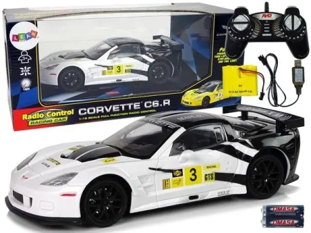 Corvette C6.R 1:18 zdalnie sterowane białe - Leantoys