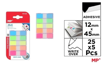 Zakładki indeksujące 12x45mm 5x25szt - MP Main Paper