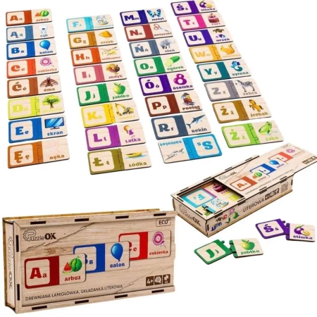 Drewniana układanka - Literowa - PuzzleOK