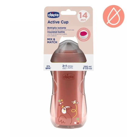 Kubek niekapek termiczny 266ml brzoskwiniowy 14m+ - Chicco