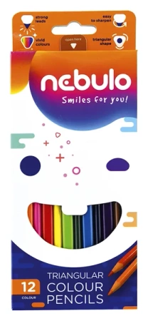 Kredki trójkątne Nebulo 12 kolorów - Panta Plast