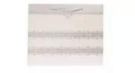 Torebka Lux 55x40x20cm brokat biała ROZETTE