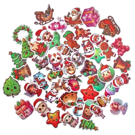 Naklejki winylowe Boże Narodzenie 4-6cm 50szt - Dalprint dpCraft