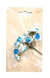 Kwiatki papierowe różyczki biało-niebieskie - Galeria Hobby