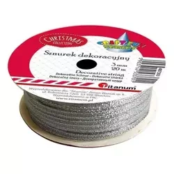 Sznurek-wstążka srebrny - Titanum