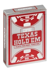 Karty Texas Hold'em srebrny/czerwony CARTAMUNDI