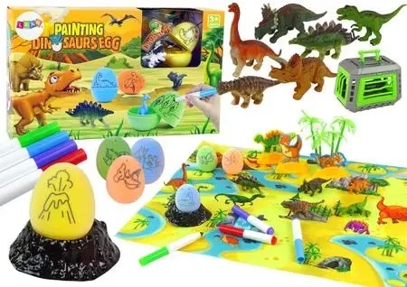 Zestaw DIY malowanie jaj dinozaurów + transporter - Leantoys