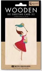 Karnet drewniany C6 + koperta Słoik gwiazd - Cozywood