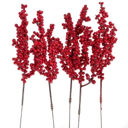 Gałązki z czerwonymi owocami 22cm 5szt - Dalprint dpCraft