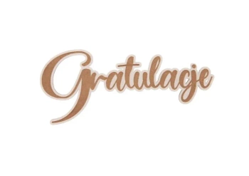 Drewniany napis - Gratulacje 5szt biały - Cresco