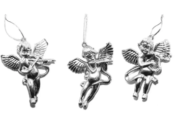 Aniołki wiszące srebrne 3szt - Arpex