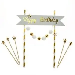 Piker Happy Birthday złoty - Arpex