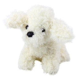 Pudel miniaturowy pluszowy biały 20cm - Leantoys