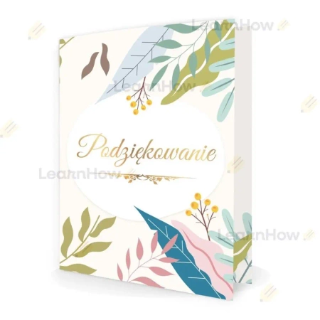 Dyplom A5 składany - Podziękowania Flora (5szt) - LearnHow