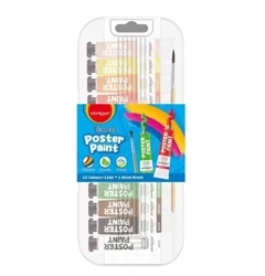 Farby plakatowe + pędzelek 12x12ml - Keyroad