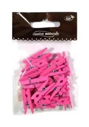 Klamerki drewniane różowe 30mm 25szt - Galeria Hobby