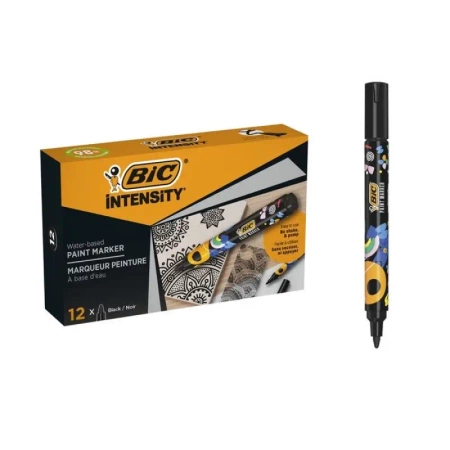 Markery akrylowe Intensity Classic czarny (12szt) - BIC