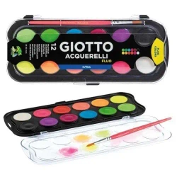 Farby Acquerelli Fluo 12 kolorów - Giotto