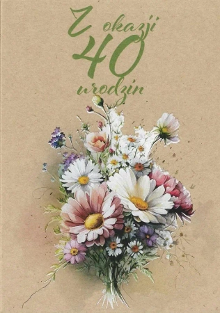 Kartka okolicznościowa Urodziny 40 - Trend