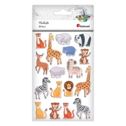 Naklejki wypukłe zwierzęta afrykańskie 17szt - Titanum